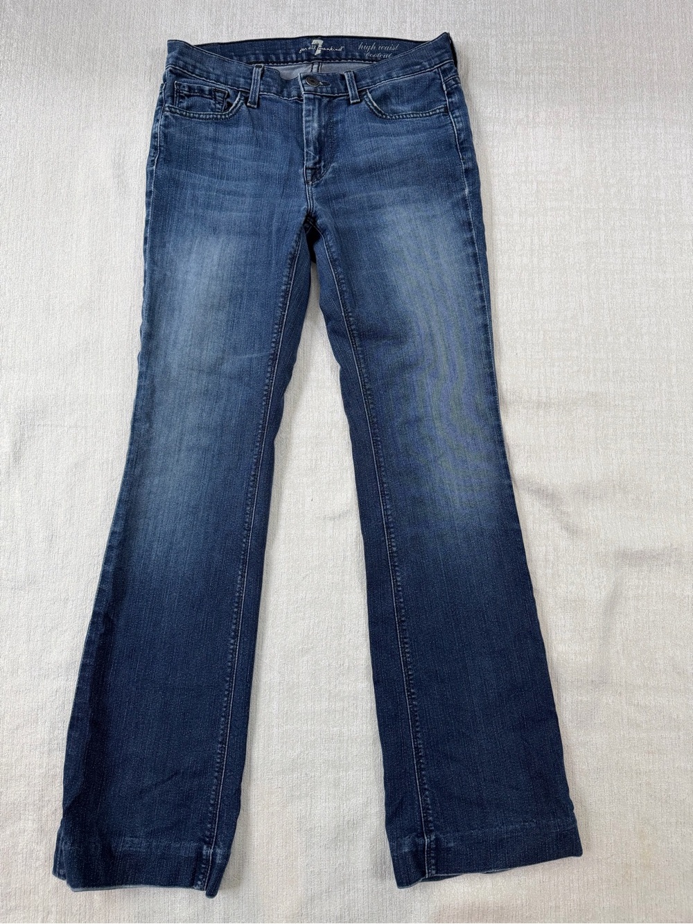 7 For All Mankind Women's High Waist Bootcut Jeans - Dark Blue Wash